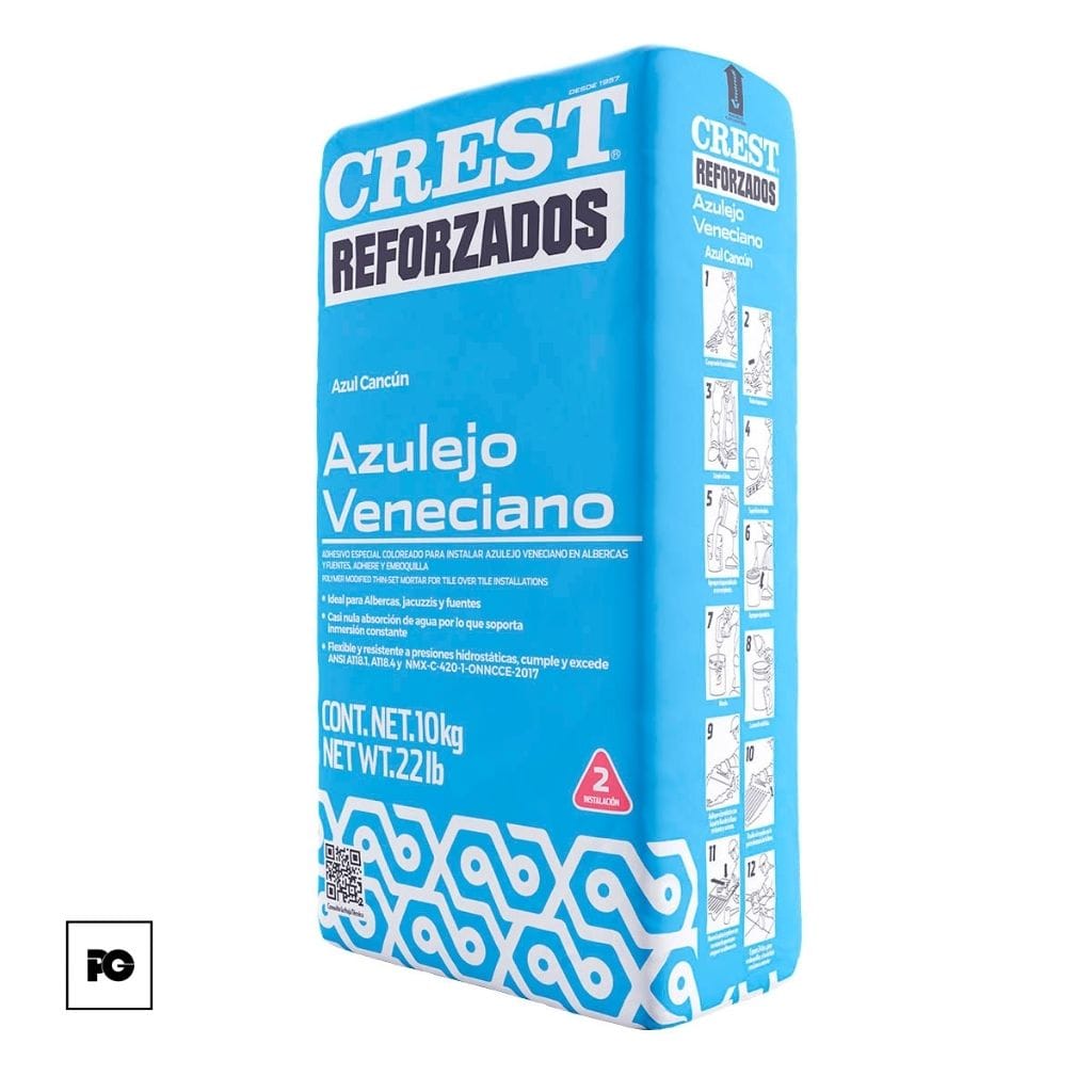 Adhesivo crest azulejo veneciano-azul cancun-10 kg-crest-2-ok | Plomería García
