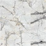 Piso ceramico color plata-60x60-brillante-interior-supreme-lamosa-3-ok | Plomería García Grid of nine light gray marble tiles with dark vein patterns across; bottom-right contains a small pg logo.